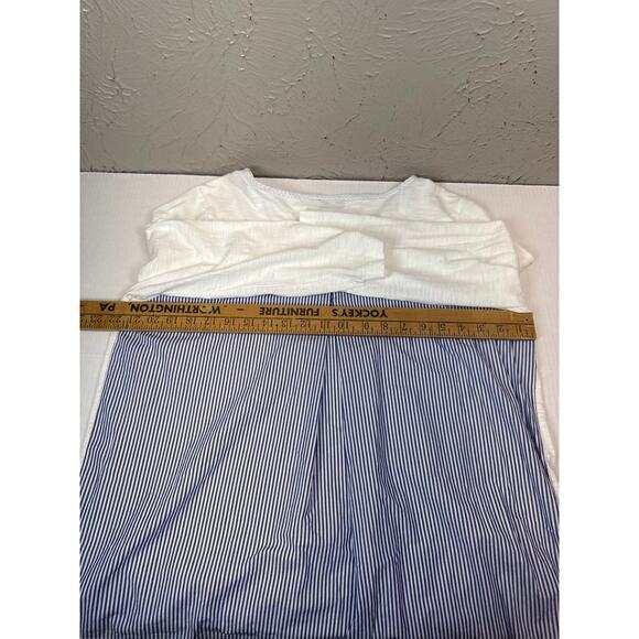 Vineyard‎ Vines White Seersucker 3/4 Length Sleeve Shirt Womens Top Size Large - Picture 4 of 4